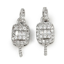 Платина Медные залоги, с кубического циркония, платина, 13.5x6x4.5 мм, отверстие : 3x2.5 мм, штифты : 1 мм