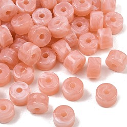 Light Coral Two-Color Opaque Acrylic Imitation Gemstone Beads, Column, Light Coral, 12x8mm, Hole: 3mm, about 526pcs/500g