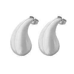 Нержавеющая Сталь Цвет Не тускнеющие 304 серьги-гвоздики из нержавеющей стали для женщин, слезинка, цвет нержавеющей стали, нет размера