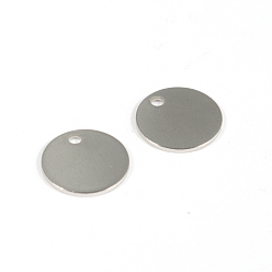 Stainless Steel Color 304 Stainless Steel Charms, Blank Stamping Tag, Flat Rounds, Stainless Steel Color, 12x1mm, Hole: 1.2~1.4mm