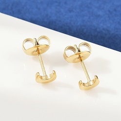 Золотой 304 серьги-гвоздики в форме луны из нержавеющей стали, золотые, золотые, 5x4.5 мм