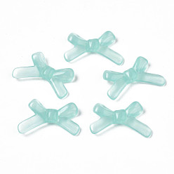 Аквамарин Имитации акриловых шариков желе, бантом, аквамарин, 20x32x6 мм, отверстие : 1.8 мм, Около 400 шт / 500 г