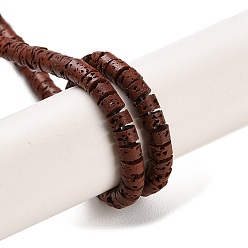 Кокосово-Коричневый Нити синтетических бусин, окрашенных в лавовый камень, диск, Heishi бусы, кокосового коричневый, 4x2~2.5 мм, отверстие : 0.7 мм, около 152 шт / нитка, 15.12'' (38.4 см)