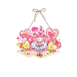 Разноцветный День святого Валентина гномы бумажные дверные настенные украшения, для украшения стен гостиной спальни дома, красочный, Кулон : 221x300 мм