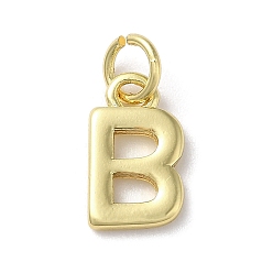 Letter B Acumular colgantes de chapado de latón, sin plomo y cadmio, larga duración plateado, real 18 k chapado en oro, letra b, 11.5x7x1.5 mm, agujero: 3.2 mm
