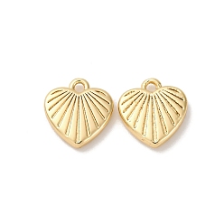 Настоящее золото 18K Латунные подвески, сердце прелести, без кадмия, без никеля и без свинца, реальный 18 k позолоченный, 11.5x10.5x2.5 мм, отверстие : 1.4 мм