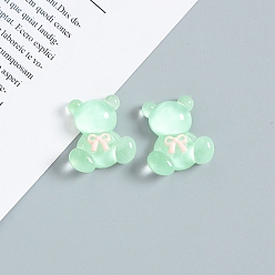 Аквамарин Кабишоны из смолы, медведь, аквамарин, 25x23 мм