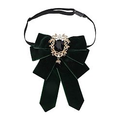 Gris Pizarra Oscura Pajarita de poliéster con broche de cristal de aleación, gargantilla ajustable para eventos formales, Moda y cosplay lolita, gris pizarra oscuro, 490 mm