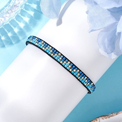 Темно-Голубой Браслеты из стеклянного бисера ручной работы для женщин, с настоящими 18k позолоченными 304 подвесками-крестиками из нержавеющей стали, глубокое синее небо, 6-3/4 дюйм (17 см)