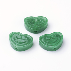 Myanmar Jade Natural Myanmar Jade/Burmese Jade Beads, Dyed, Heart, 13x18x5.5mm, Hole: 2mm