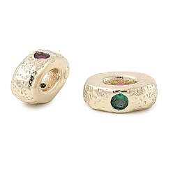 Light Gold Латунные микро проложить кубического циркония бусы, овальные, без свинца и без кадмия, золотой свет, 8x5x3 мм, отверстие : 3x2 мм