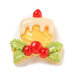 Holly Leaves Рождественские кабошоны из непрозрачной смолы для декодирования, Листья падуба, 25.5x24x8 мм