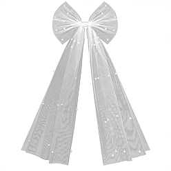 Белый Фаты из полиэстера с бантом, с пластиковыми и железными зажимами, для женщин, белые, 480x160x20 мм