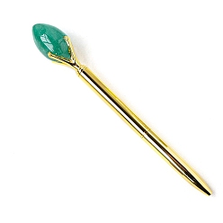 Зеленый Авантюрин Шариковая ручка из натурального зеленого авантюрина с яйцом, шариковая ручка из нержавеющей стали, офисные школьные принадлежности, 155 мм