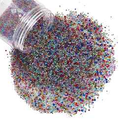 Mixed Color Bubble Beads, DIY 3D Nail Art Decoration Mini Glass Beads, Tiny Caviar Nail Beads, Mixed Color, 0.4~3mm, 300g/box