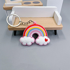 Радуга Брелок для ключей из пвх, подвесное украшение для рюкзака, цвет, радуга, 47x58 мм
