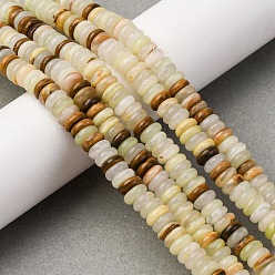 Другие Нефриты Природные Афганские нефритовые бусы пряди, рондель, 6x2 мм, отверстие : 0.8 мм, около 140~150 шт / нитка, 15.16~15.35 дюйм (38.5~39 см)