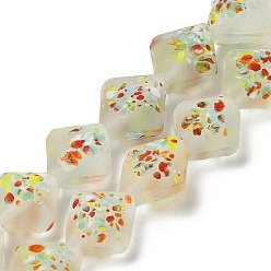 Бежевый Матовое ручное производство, ромб, бежевые, 15.5~17x15~15.5x9~10.5 мм, отверстие : 1.4 мм, около 25 шт / нитка, 15.98~16.34'' (40.6~41.5 см)