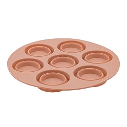 Темный Лосось Портативная складная фритюрница, силиконовые формы для кексов, 7 чашки, форма для кексов с антипригарным покрытием, плоско-круглые, темный лосось, 180x30 мм