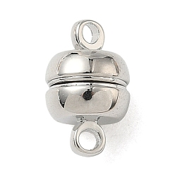 Платинированный Дисковые латунные магнитные застежки, с петлями, без никеля , Реальная платина, 12x7 мм, отверстие : 1.6 мм