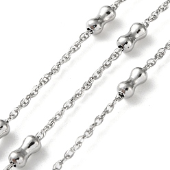 Нержавеющая Сталь Цвет 304 цепи из нержавеющей стали ссылка, пайки, с катушкой, бамбуковую палку, цвет нержавеющей стали, 1.5 мм, бамбуковая палка: 8x4 мм