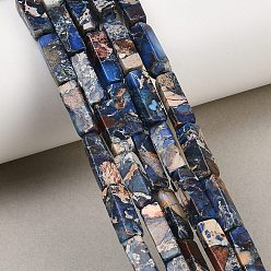 Имперская яшма Натуральные имперские нитки из бисера яшмы, кубоид, 12~13x4~5x4~5 мм, отверстие : 1 мм, около 29 шт / нитка, 15.24'' (38.7 см)