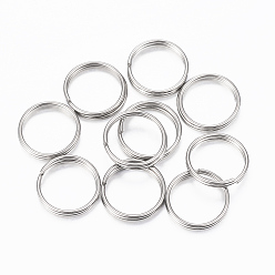 Stainless Steel Color 304 Stainless Steel Split Rings, Double Loops Jump Rings, Stainless Steel Color, 10x1.2mm, about 9mm inner diameter, Single Wire: 0.75mm