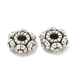 Античное Серебро Сплавочные овальные бусины тибетского стиля , без кадмия и без свинца, шестиугольник, античное серебро, 10.5x3.5 мм, отверстие : 2 мм, Около 833 шт / 1000 г