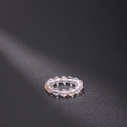 Стеклянный Камень Арбуза Синтетические стеклянные эластичные кольца для пальцев из косточек арбуза, круглые, бусины : 4 мм, внутренний диаметр: регулируемый