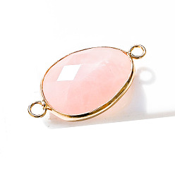 Розовый Кварц Подвески из натурального розового кварца, граненые каплевидные ссылки, золотые, 31x18 мм