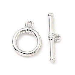 Платина Латуни Переключить застежками, без кадмия и без свинца, круглые, платина, Кольцо: 13.5x10.5x2.5 mm, внутренний диаметр: 7 мм, отверстие : 1.4 мм, бар: 18x5x2 mm, отверстие : 1.2 мм