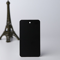 Черный Матовые пластиковые подарочные бирки из ПВХ, хэндж теги, с пеньковой веревки, для одежды, прямоугольные, чёрные, 9x5 см, 200 шт / комплект