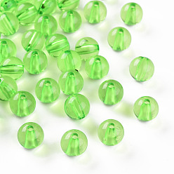Lawn Green Transparent Acrylic Beads, Round, Lawn Green, 10x9mm, Hole: 2mm, about 940pcs/500g