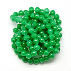 Sea Green Baking Painted Crackle Glass Bead Strands, Round, Sea Green, 8mm, Hole: 1.3~1.6mm, about 100pcs/strand, 31.4 inch
