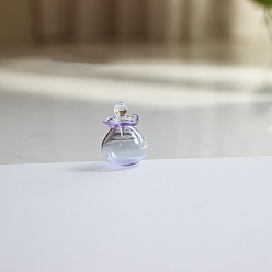 Лиловый Миниатюрная стеклянная бутылка, с крышкой, аксессуары для кукольного домика с микро-ландшафтом, притворяясь опорными украшениями, сирень, 22x19 мм