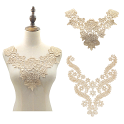 Золотистый 2 шт. 2 стили полиэстер ткань ручной работы украшения аксессуары, цветок, золотые, 320~370x270~320x1 мм, 1 шт / стиль