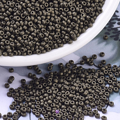 (RR2006) Matte Metallic Dark Bronze MIYUKI Round Rocailles Beads, Japanese Seed Beads, 11/0, (RR2006) Matte Metallic Dark Bronze, 11/0, 2x1.3mm, Hole: 0.8mm, about 5500pcs/50g