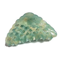 Темный Морско-зеленый Заколки-коготь из сетки ацетат целлюлозы, полый треугольник, темно-зеленый, 92 мм