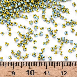 Cyan 12/0 Glass Seed Beads, Opaque Colours Seep, Cyan, 2mm, hole: 0.8mm