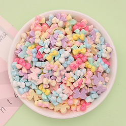 (52) Непрозрачная лаванда Непрозрачные кабошоны из смолы, бантом, разноцветные, 11x14x6 мм