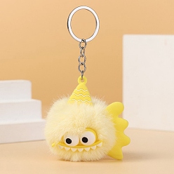 Шампанско-Желтый Плюшевые брелки, украшения для сумок из искусственной кожи, монстр, шампанское желтый, 13x6 см