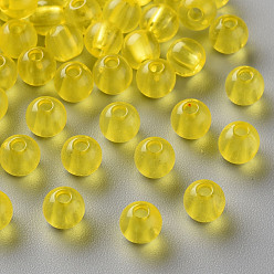 Желтый Прозрачные акриловые бусины, круглые, желтые, 6x5 мм, отверстие : 1.8 мм, Около 4400 шт / 500 г
