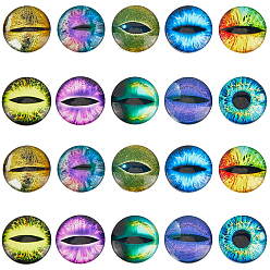 (52) Непрозрачная лаванда 20 шт. 10 стили светящиеся самоклеящиеся стеклянные глаза-кабошоны, светится в темноте, аксессуары для изготовления кукол, купол / полукруглый, разноцветные, 30x6 мм, 2 шт / стиль