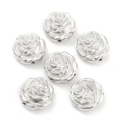 Платина CCB пластиковые шарики, цветок, платина, 13.5x14x5 мм, отверстие : 1.2 мм, Около 1020 шт / 500 г