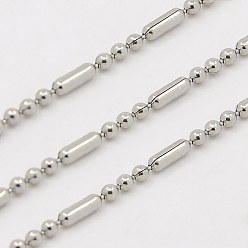 Edelstahl Farbe Anlaufgeschützt 304 Kugelketten aus Edelstahl, dekorative Kugel Perlen-Kette, Edelstahl Farbe, 1.5 mm
