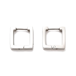Квадрат Серьги из 202 нержавеющей стали, с 304 штифтов из нержавеющей стали, квадратный, 12x3x12 мм