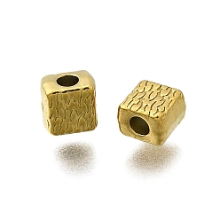 Квадрат 304 из нержавеющей стали бусы, золотые, квадратный, 4.5x4.5x3.5 мм, отверстие : 1.8 мм