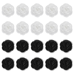 (52) Непрозрачная лаванда 20 шт. 2 цвета 3 аксессуары для украшения в виде цветка розы из полиэстера с компьютерной вышивкой, для костюма, шляпа, пакет, разноцветные, 42~44x42x10~12.5 мм, 10 шт / цвет