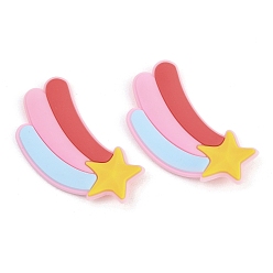 Разноцветный Кабошоны пвх, прорезиненный, радуга, красочный, 59.5x33.5x2.5 мм