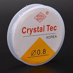Прозрачный Эластичная эластичная нить с круглыми кристаллами, для браслетов изготовление ювелирных изделий из драгоценных камней ремесло из бисера, прозрачные, 0.8 мм, около 6.5 ярдов (6 м) / рулон
